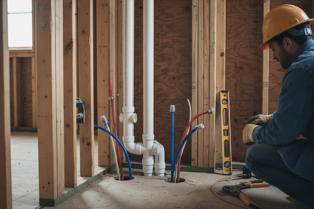 Drain and supply rough-in during Garbage Disposal Repair in Blakely Island